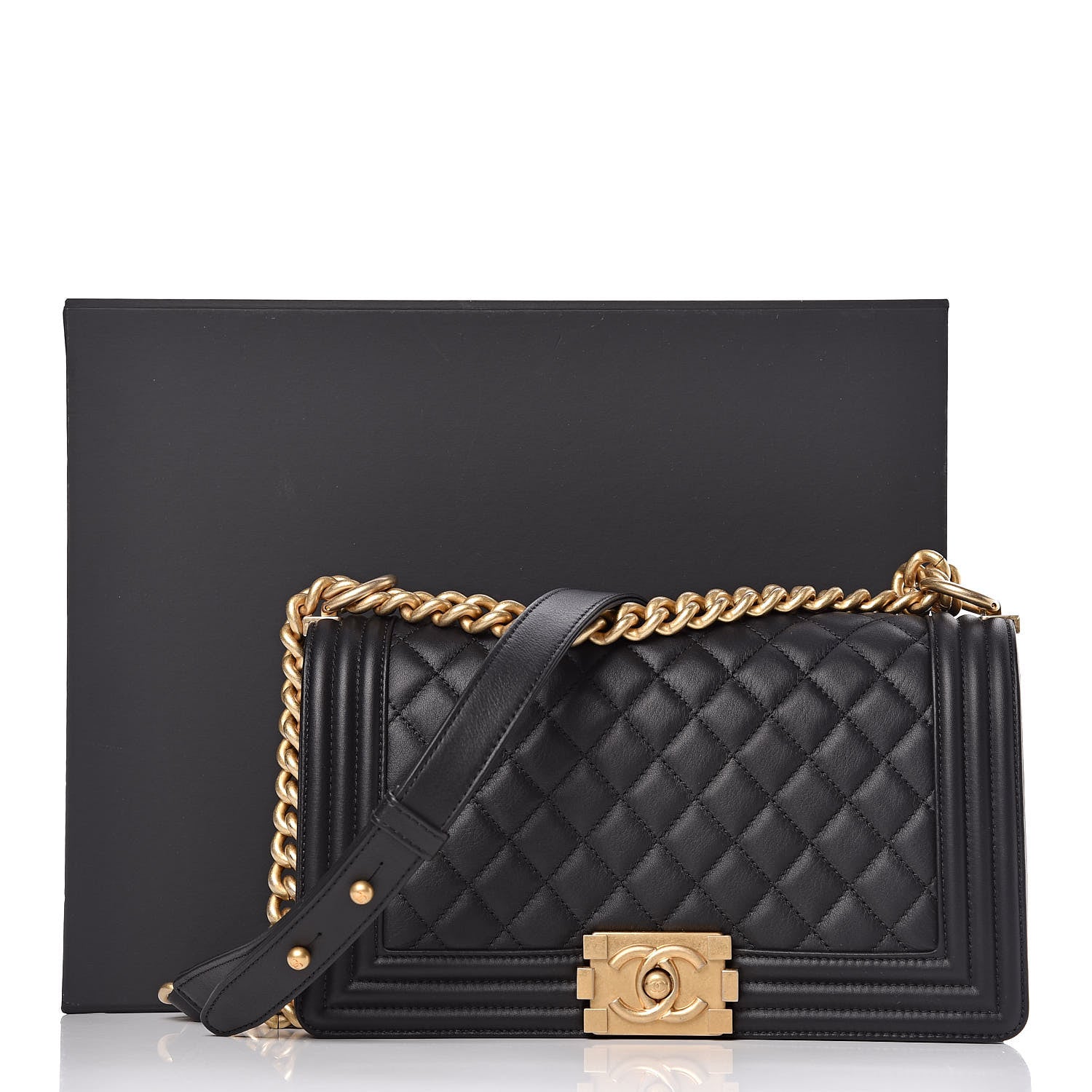 Chanel Calfskin Quilted Medium Boy Flap Black 12 of 12