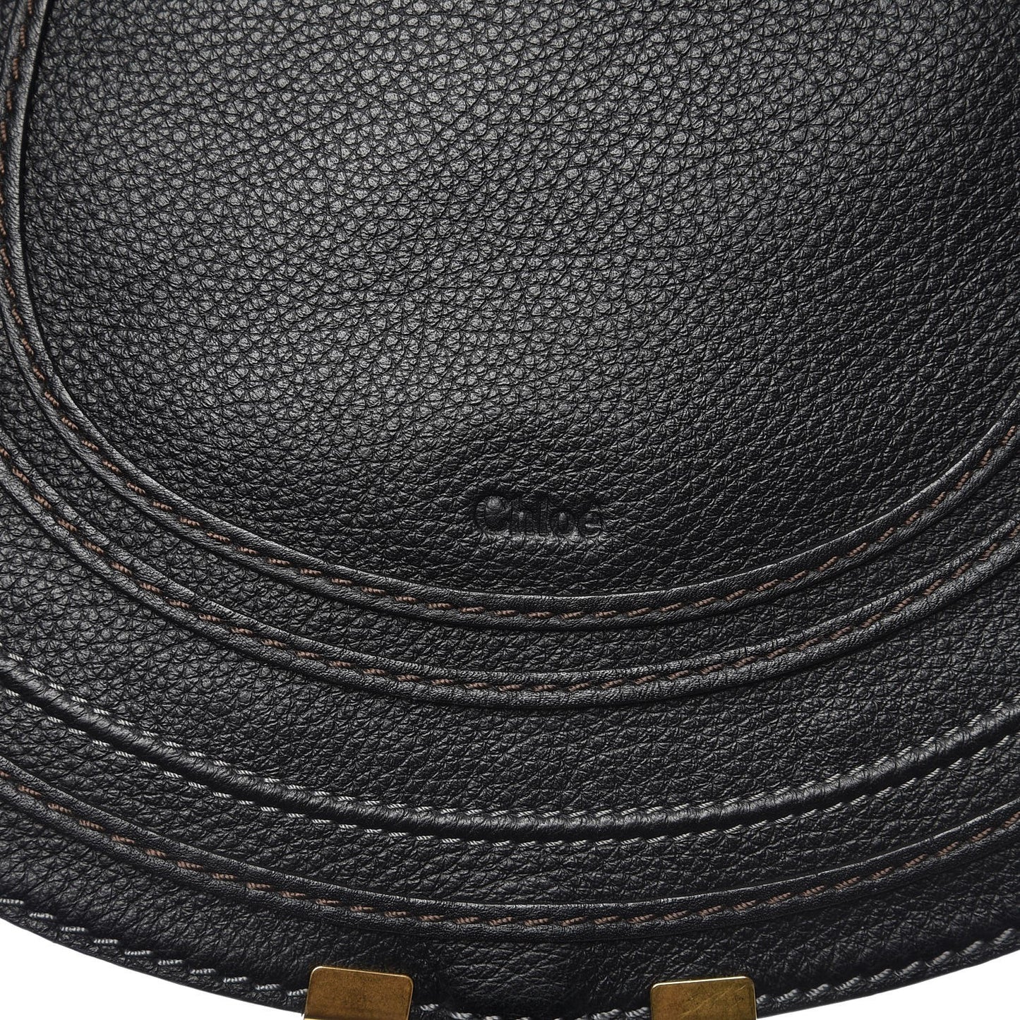 Calfskin Medium Marcie Round Crossbody Bag Black