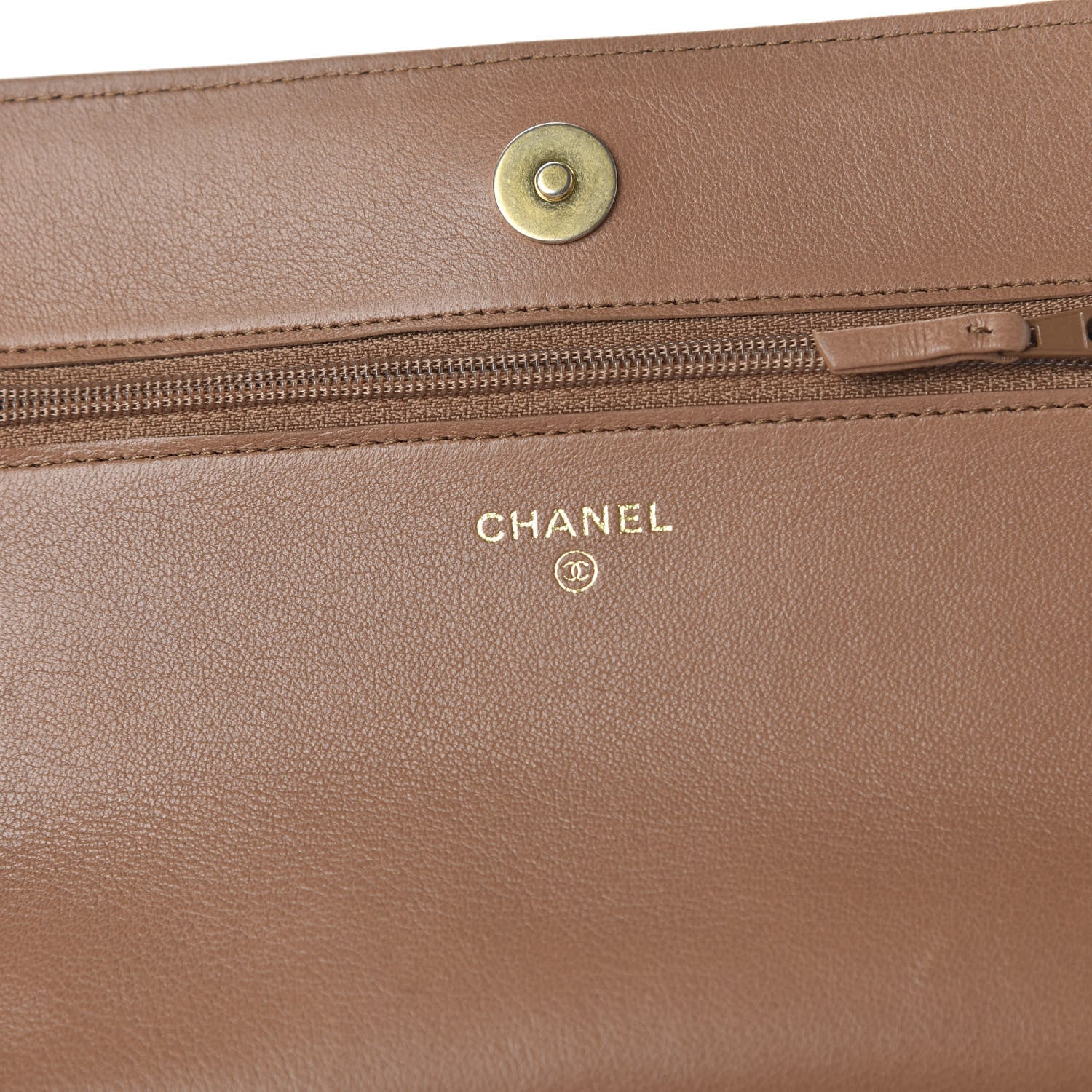 Chanel Lambskin Quilted 19 Wallet On Chain WOC Brown 8 of 11