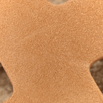 Hermes Suede Goatskin Woolskin Womens Chypre Sandals 37 Golden Beige 9 of 10