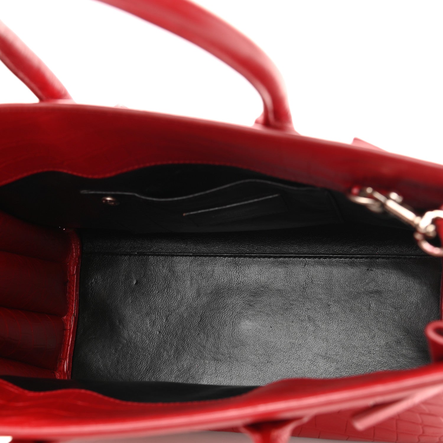 Saint Laurent Calfskin Crocodile Embossed Baby Sac De Jour Red 5 of 11