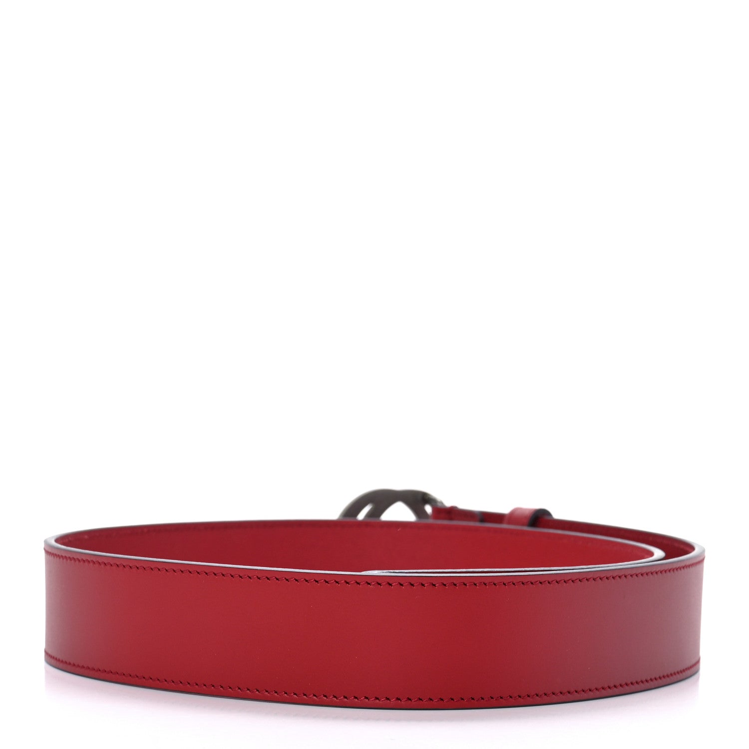 Gucci Selleria Calfskin Mens Interlocking G 37mm Belt 85 34 Rosso 2 of 4