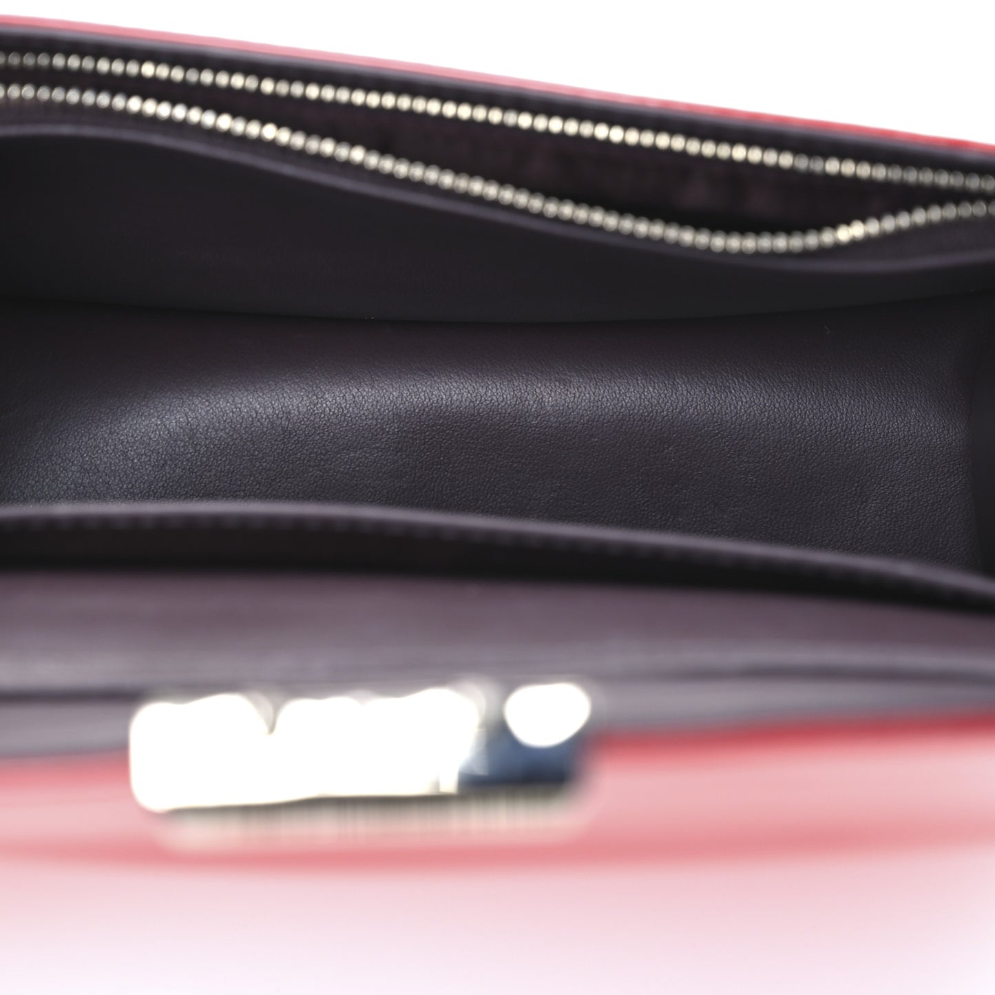 Metallic Box Patent Calfskin Miss Dior Promenade Pouch Red