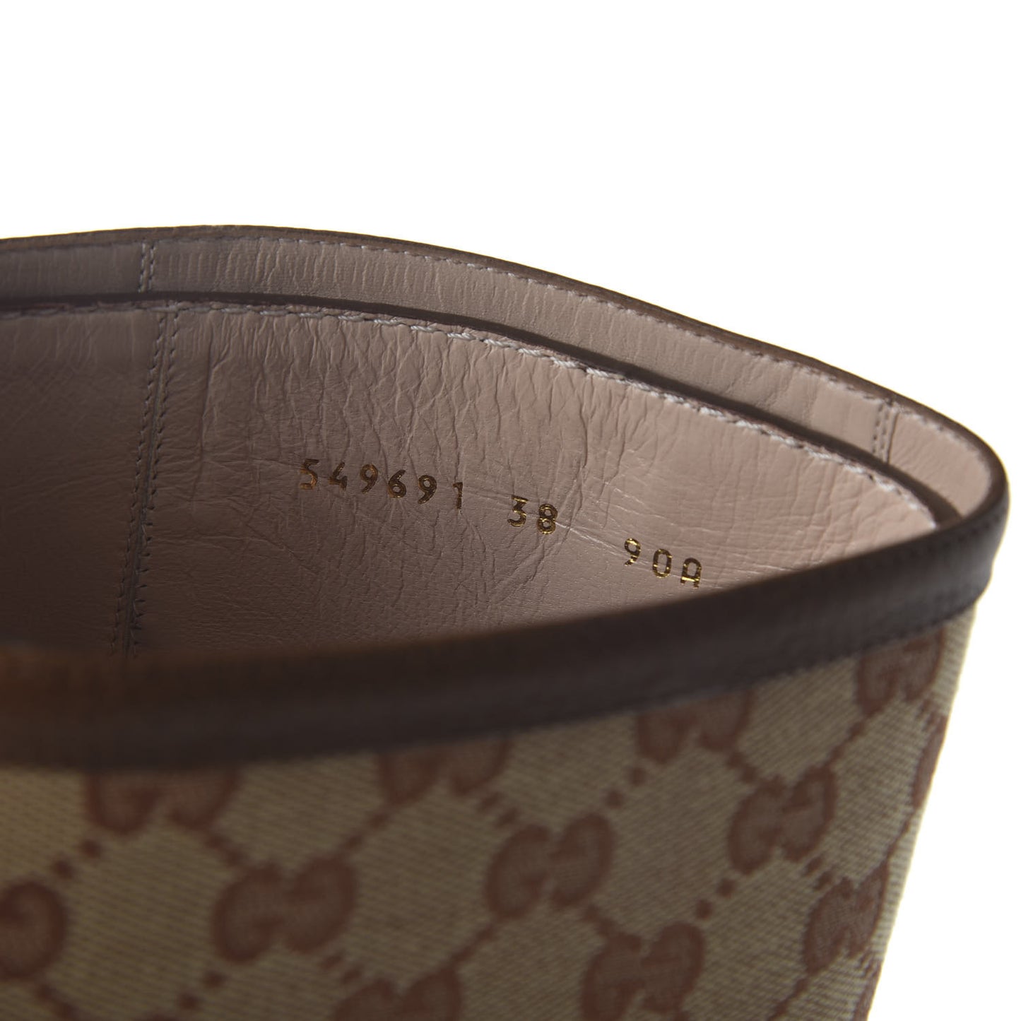 GG Monogram Calfskin Lola Tall Boots 38 Beige Ruggine Cuir