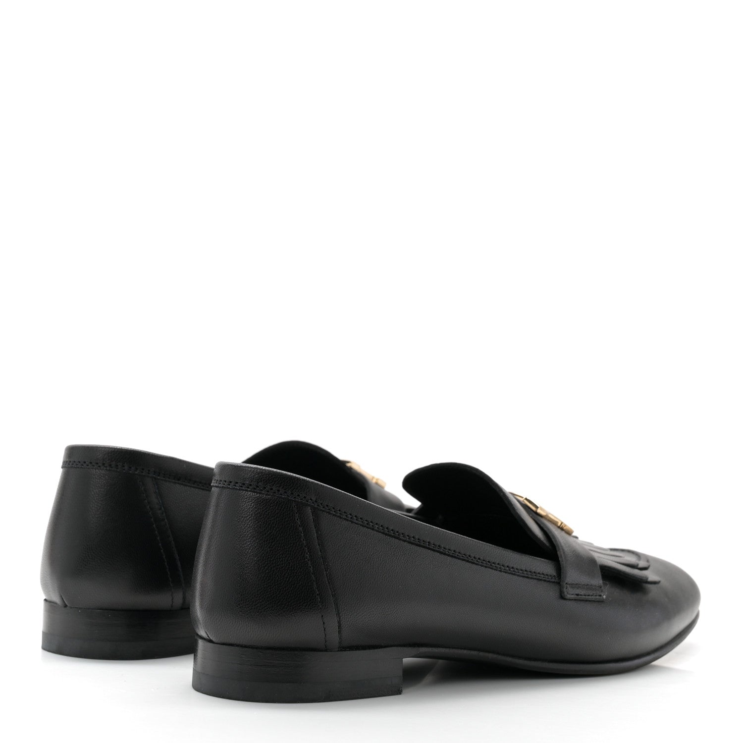 Hermes Goatskin Womens Royal Loafers 38 Black 4 of 9