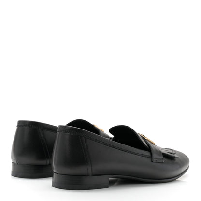 Hermes Goatskin Womens Royal Loafers 38 Black 4 of 9