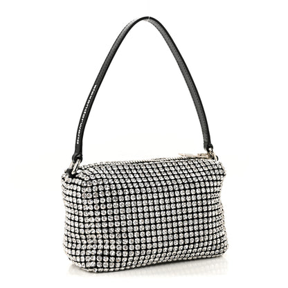 Alexander Wang Mesh Crystal Rhinestone Mini Heiress Pouch Black Silver 3 of 10