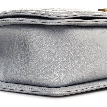 Chanel Caviar Quilted Medium Boy Flap Light Grey 9 of 11