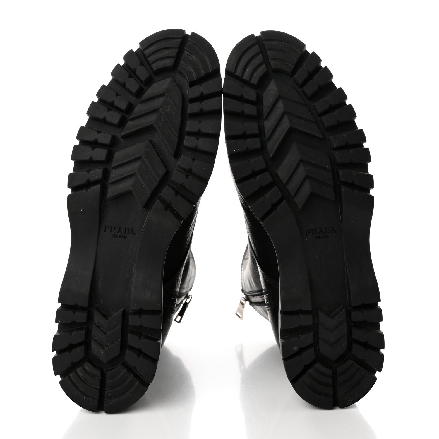Prada Cervo Shine Captoe 30mm Combat Boots 39.5 Black 5 of 14