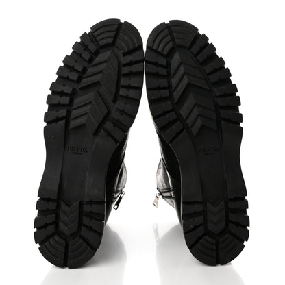 Prada Cervo Shine Captoe 30mm Combat Boots 39.5 Black 5 of 14
