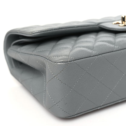 Chanel Caviar Quilted Medium Double Flap Grey 9 of 11