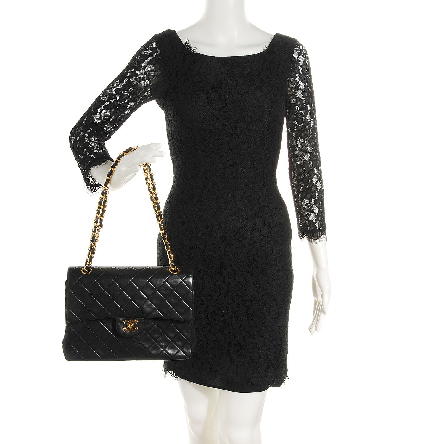 Chanel Lambskin Medium Double Flap Black 2 of 8