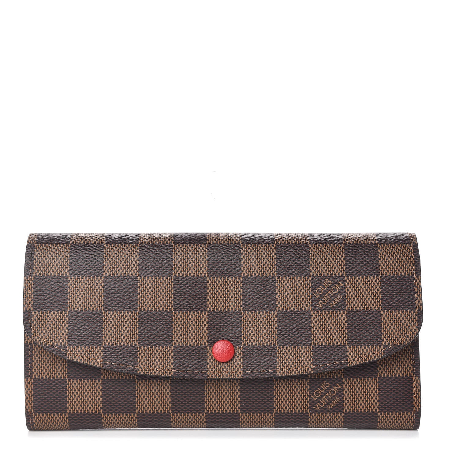 Louis Vuitton Damier Ebene Emilie Wallet Red 1 of 8
