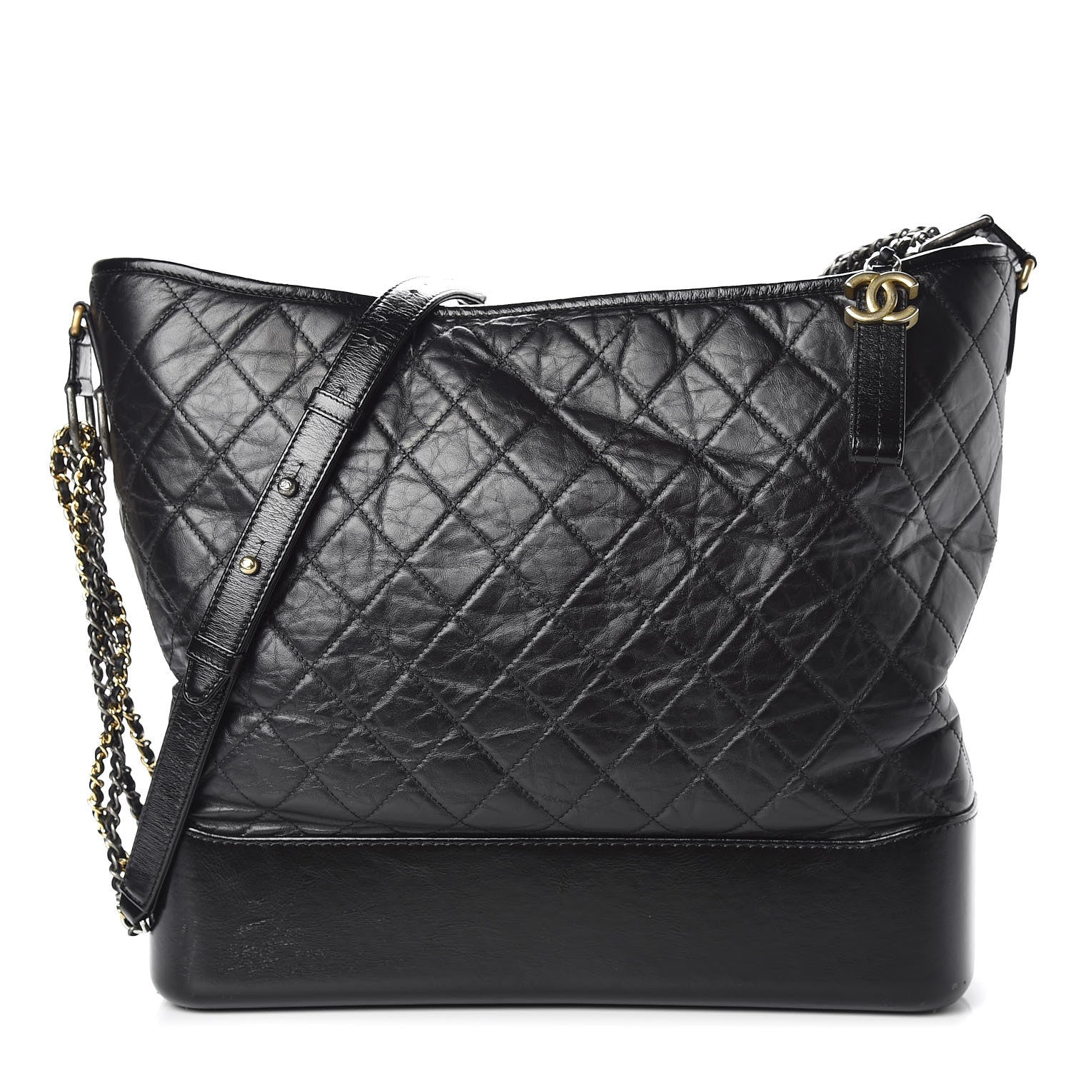 Chanel Aged Calfskin Quilted Maxi Gabrielle Hobo Black 1 of 16