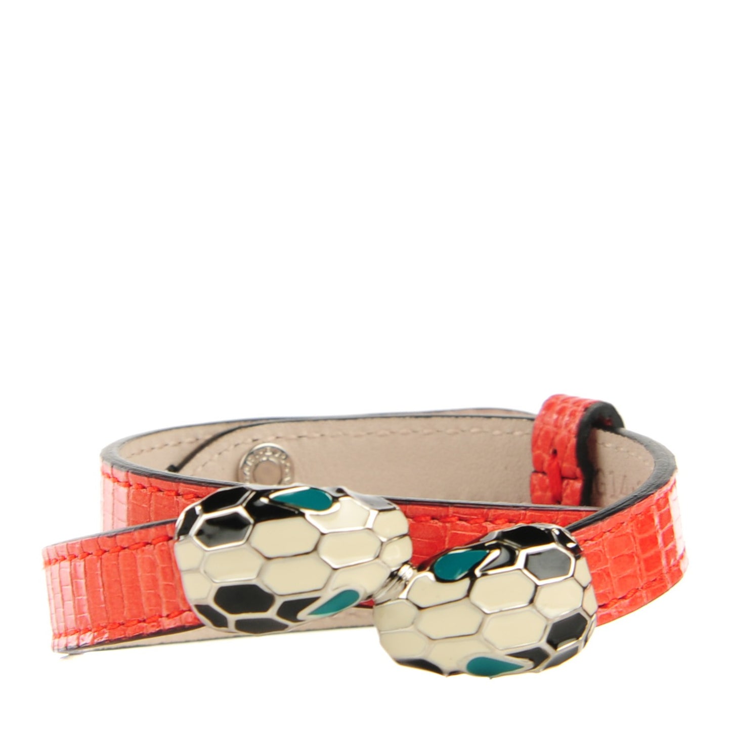 Shiny Lizard Serpenti Forever Multi-coiled Bracelet S Scarlet Red