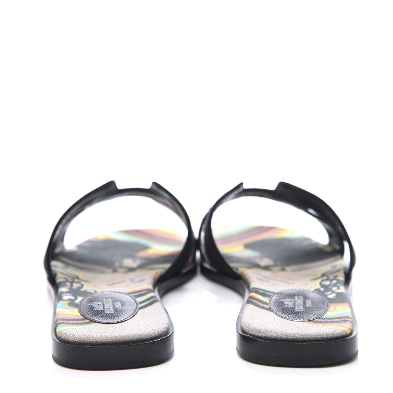 Hermes Suede Goatskin Oran Sandals 39 Black 7 of 10