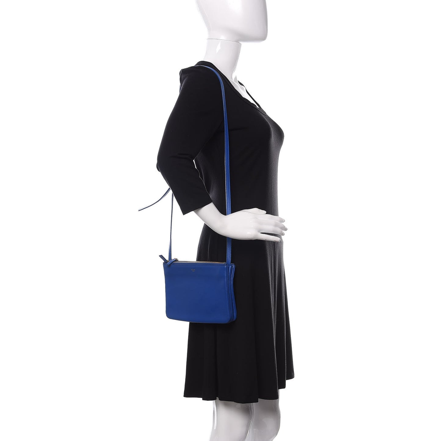 Lambskin Small Trio Crossbody Bag Electric Blue
