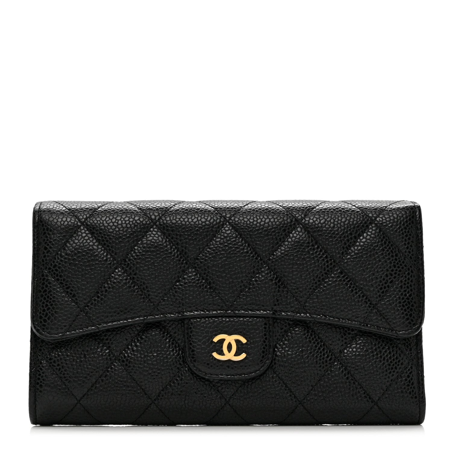Chanel Caviar Quilted Long Flap Wallet Black 1 of 9