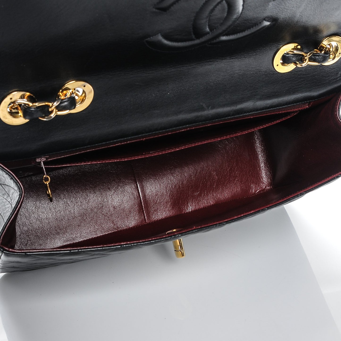 Lambskin Quilted XL Jumbo Single Flap Black