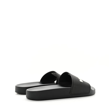 Balenciaga Rubber Womens Logo Pool Slide Sandals 38 Black 4 of 9