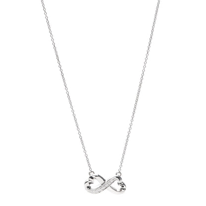 Tiffany 18K White Gold Diamond Paloma Picasso Double Loving Heart Necklace 1 of 5