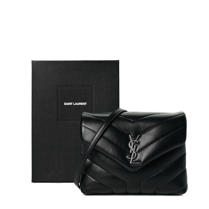 Saint Laurent Calfskin Y Quilted Monogram Toy Loulou Crossbody Bag Black 8 of 8