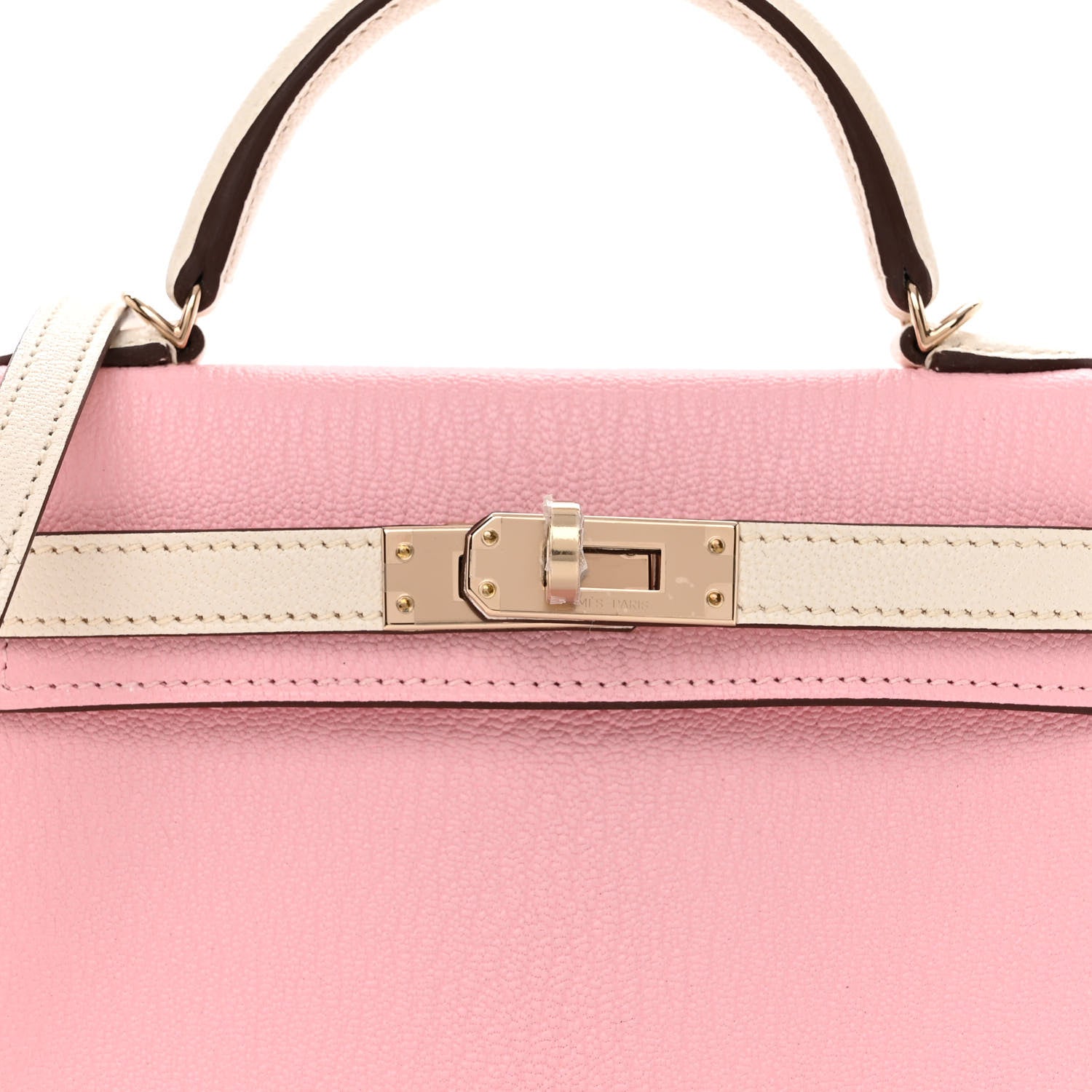 Hermes Chevre Mysore Horseshoe Mini Kelly Sellier 20 Rose Sakura Nata 8 of 11