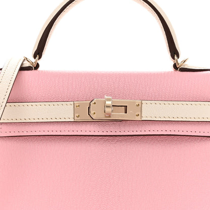 Hermes Chevre Mysore Horseshoe Mini Kelly Sellier 20 Rose Sakura Nata 8 of 11