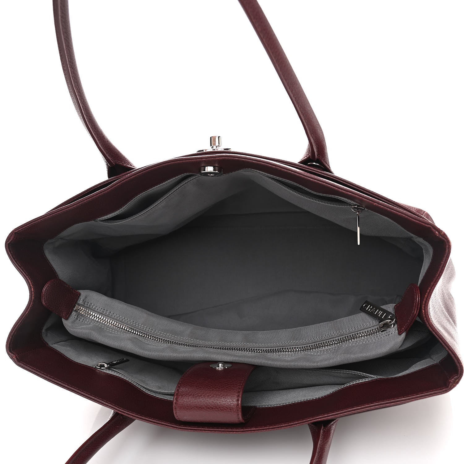 Chanel Calfskin Cerf Executive Shopper Tote Burgundy 4 of 13