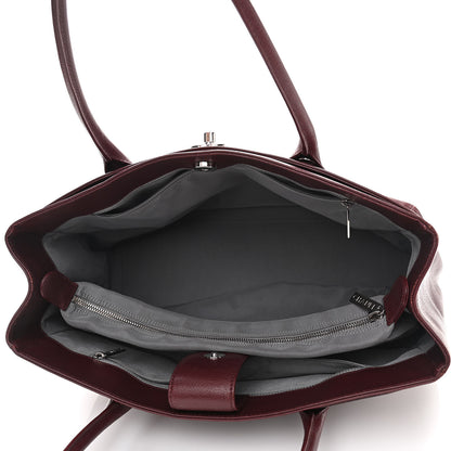 Chanel Calfskin Cerf Executive Shopper Tote Burgundy 4 of 13