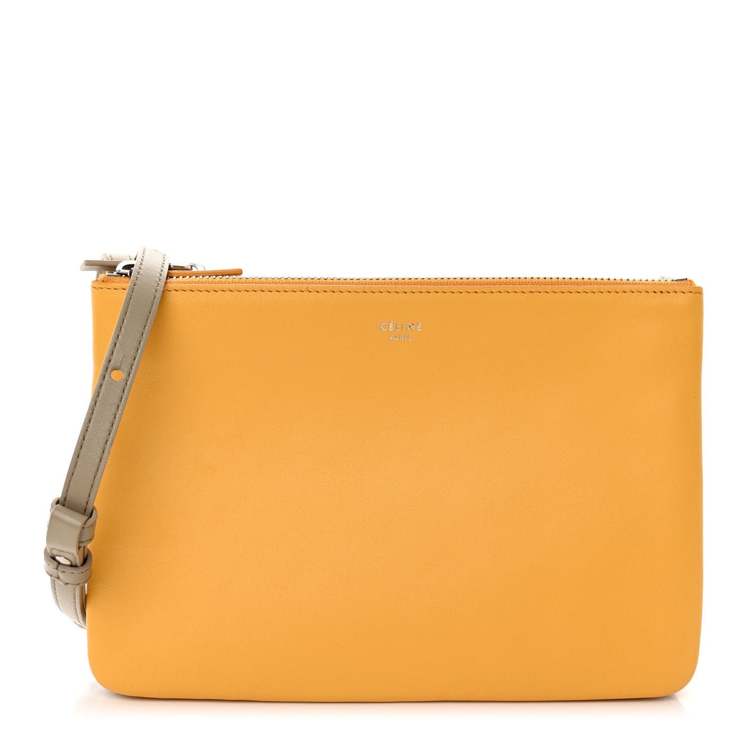 Lambskin Small Trio Crossbody Bag Yellow Taupe White