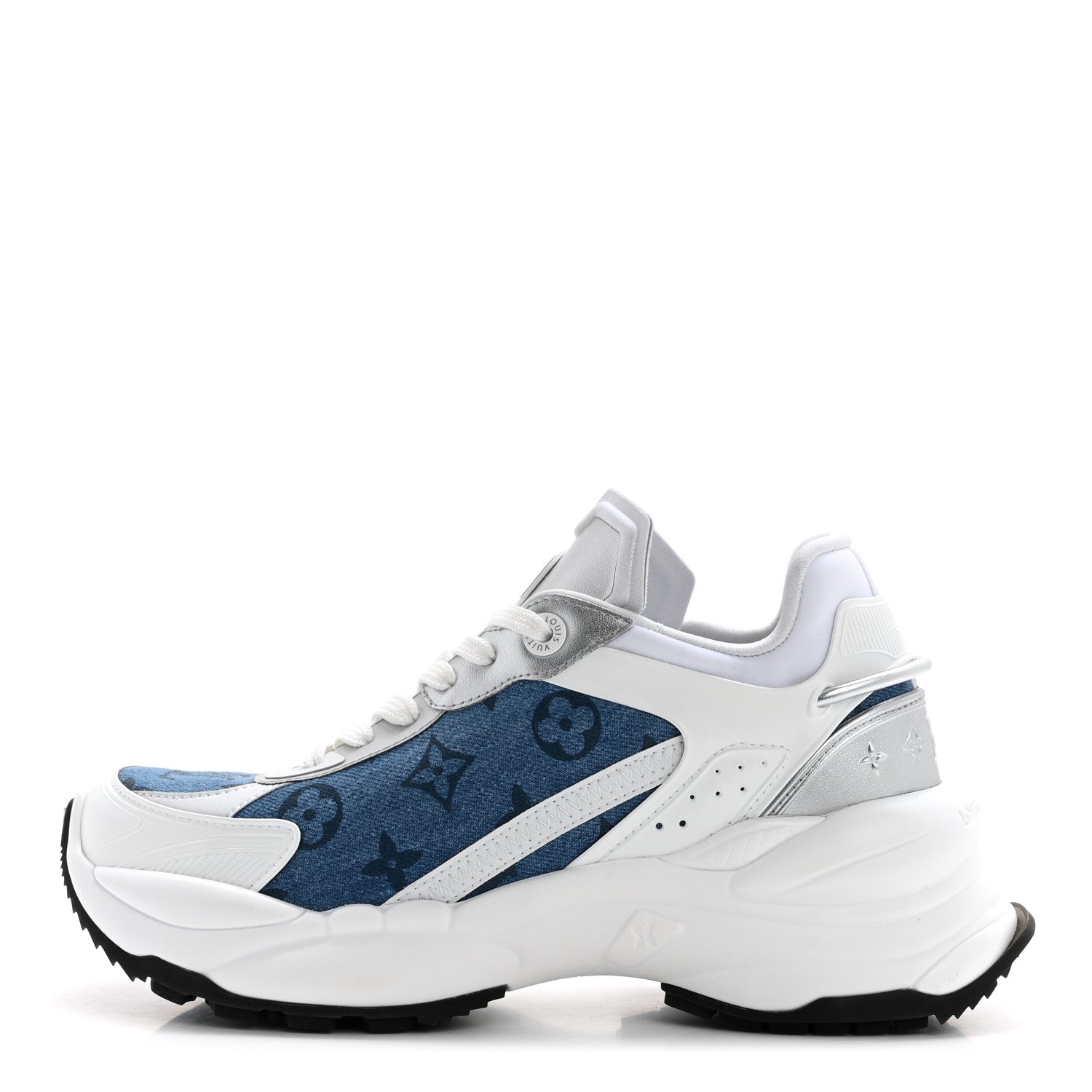 Louis Vuitton Calfskin Monogram Denim Run 55 Sneakers 38 Blue 1 of 8