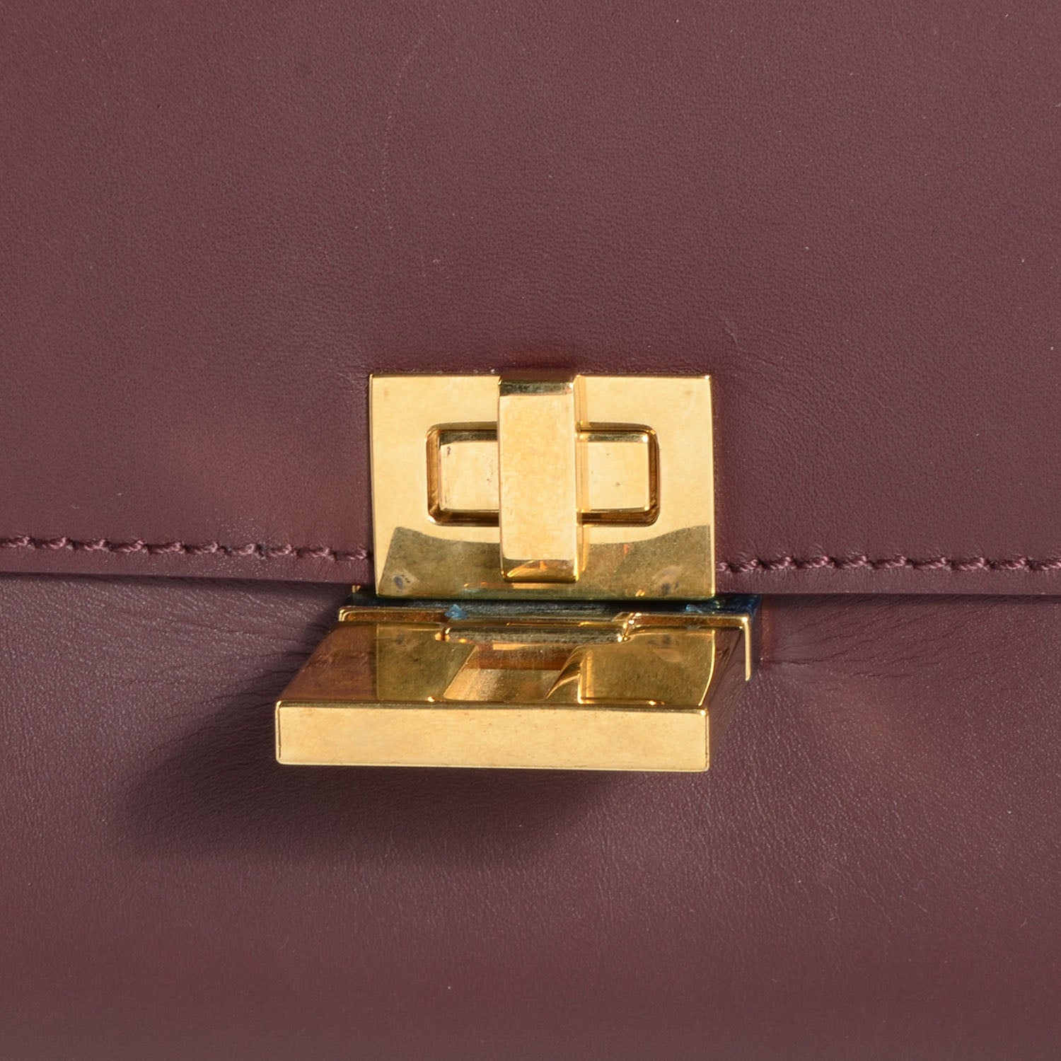 Celine Smooth Calfskin Suede Large Bi-Color Trapeze Burgundy 9 of 11