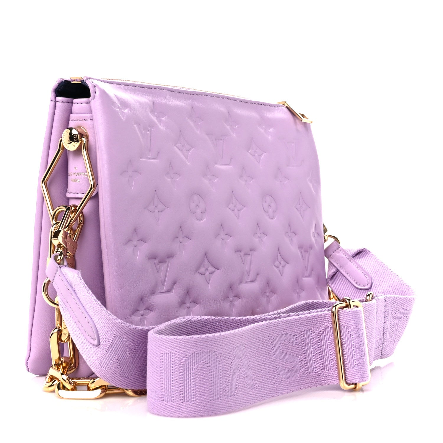 Louis Vuitton Lambskin Embossed Monogram Coussin PM Parme 2 of 13