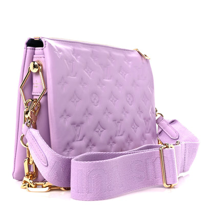 Louis Vuitton Lambskin Embossed Monogram Coussin PM Parme 2 of 13