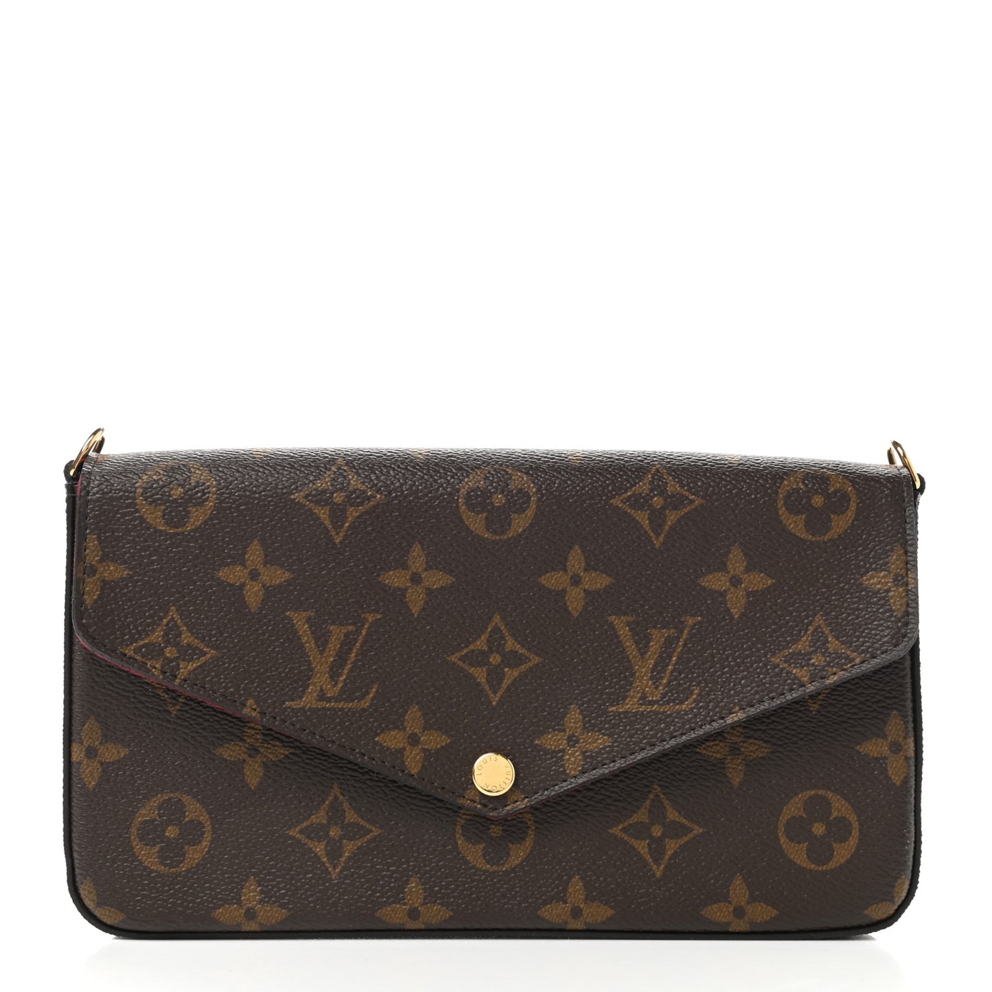 Monogram Pochette Felicie Chain Wallet Fuchsia