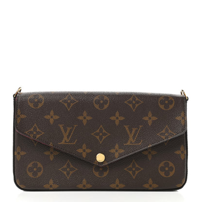 Louis Vuitton Monogram Pochette Felicie Chain Wallet Fuchsia 2 of 9