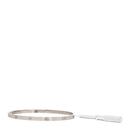 Cartier 18K White Gold Small LOVE Bracelet 19 4 of 6
