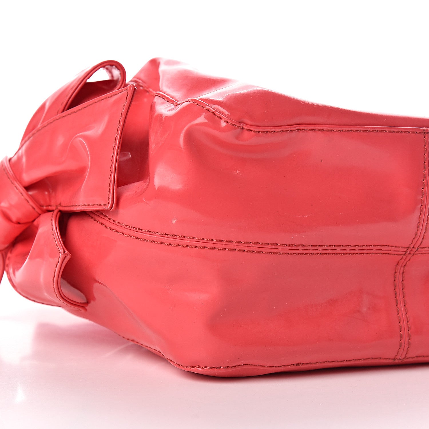 Valentino Garavani Patent Lacca Nuage Bow Hobo Pink 8 of 9