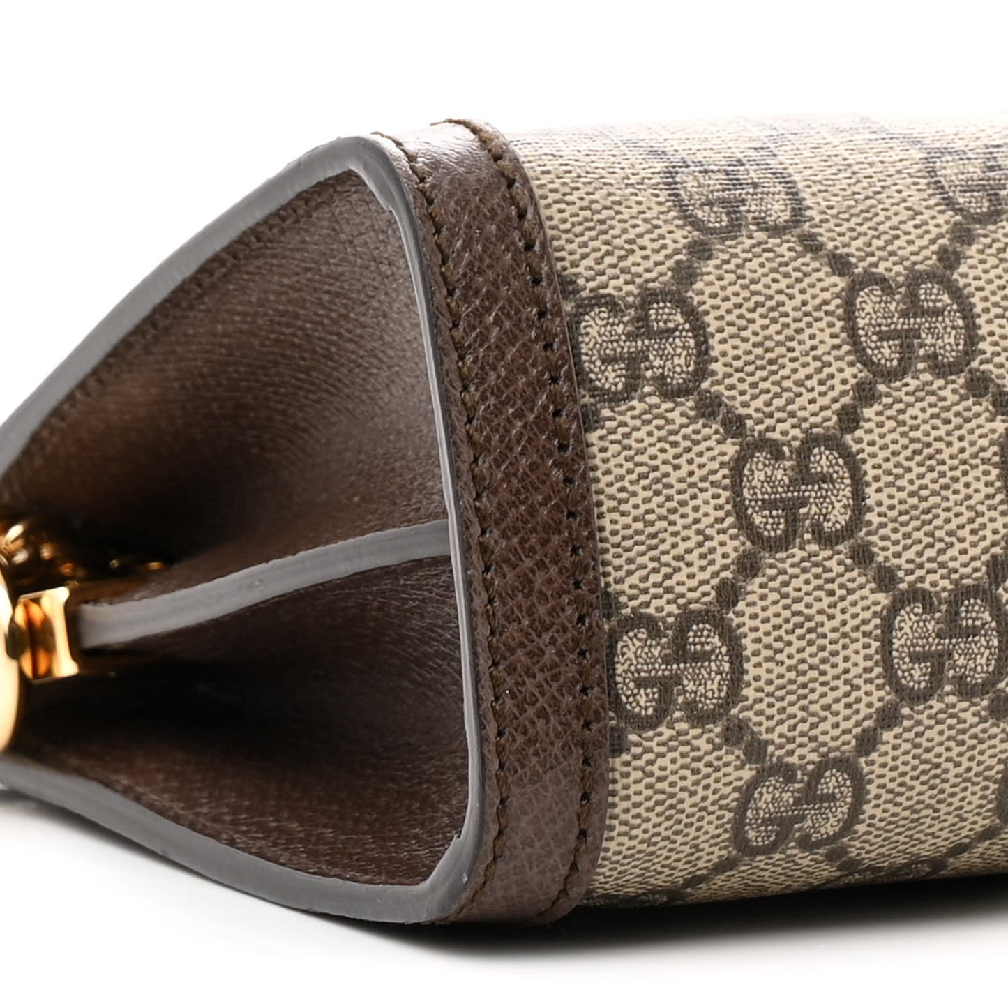 GG Supreme Monogram Web Small Ophidia Chain Shoulder Bag Brown