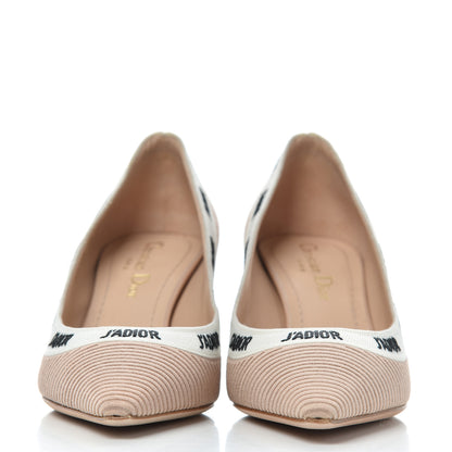 Christian Dior Technical Canvas Ribbon Embroidered J'Adior 65mm Pumps 35 Powder Nude 2 of 15