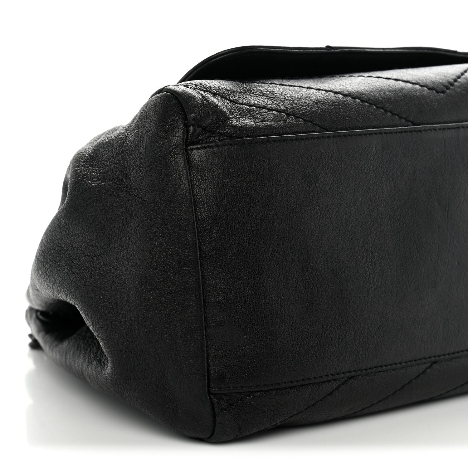 Saint Laurent Vintage Lambskin Chevron Monogram Medium Nolita Black 8 of 12