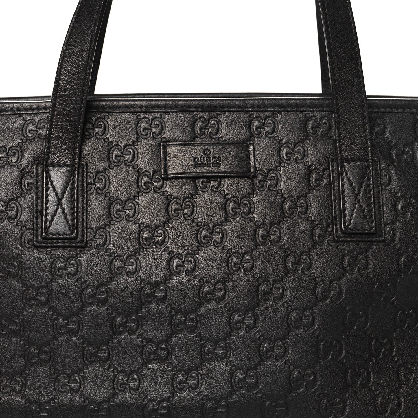 Guccissima Medium Zippered Shopping Tote Black