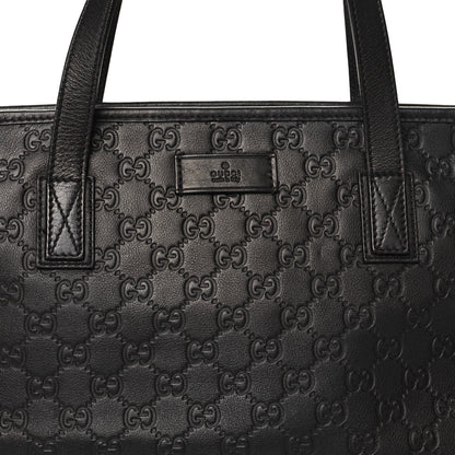 Gucci Guccissima Medium Zippered Shopping Tote Black 8 of 10