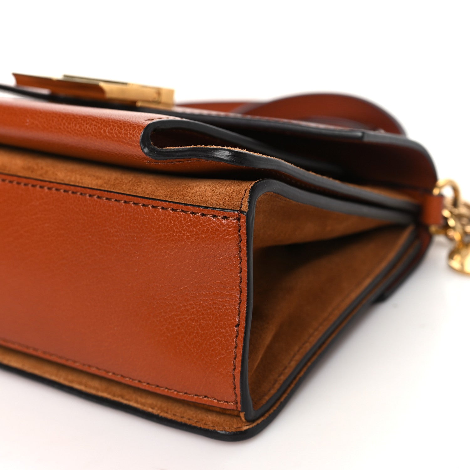 Givenchy Goatskin Suede Small GV3 Shoulder Bag Chestnut 9 of 9