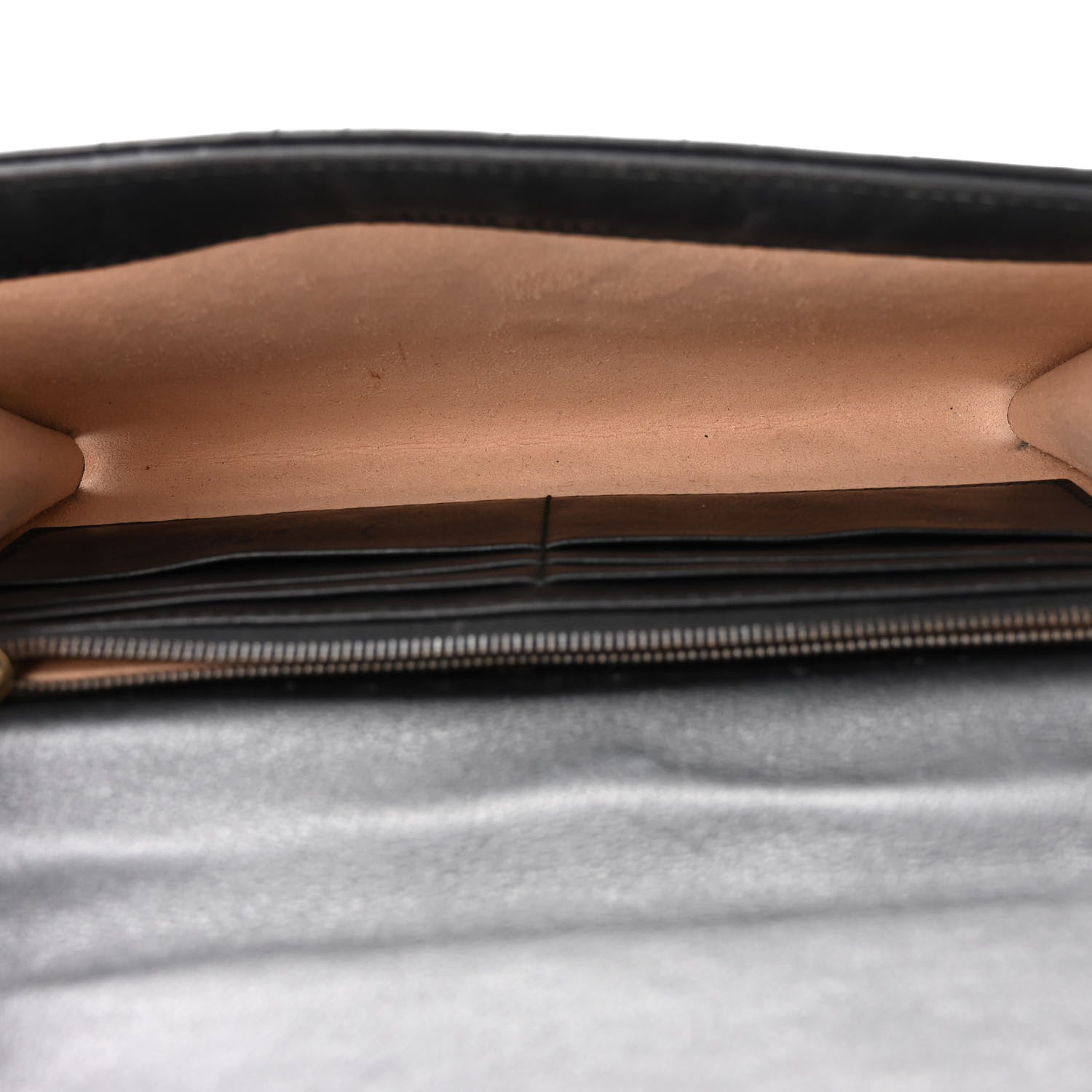 Gucci Calfskin Matelasse Mini Pearly GG Marmont Chain Wallet Black 5 of 9