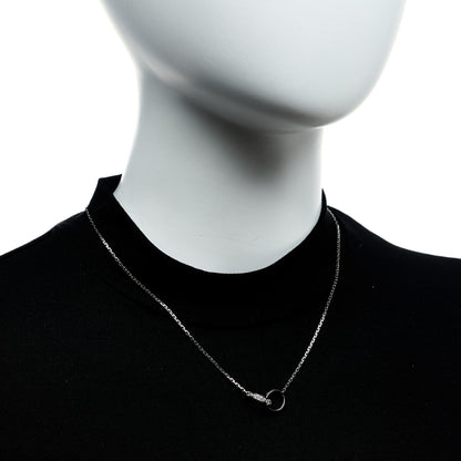 Cartier 18K White Gold Diamond Interlocking LOVE Necklace 2 of 10