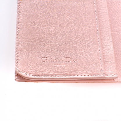 Christian Dior Leather Stitched Lady Cannage Wallet Pink 6 of 7