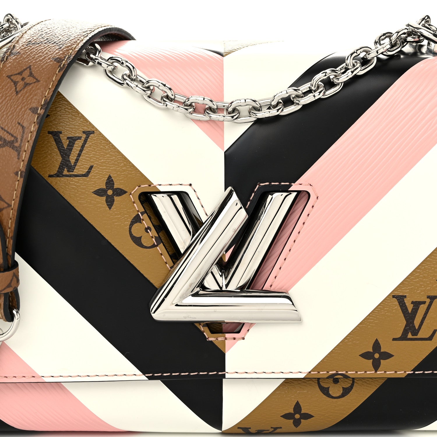 Louis Vuitton Epi Reverse Monogram Twist Shoulder Bag MM Rose Ballerine 7 of 12