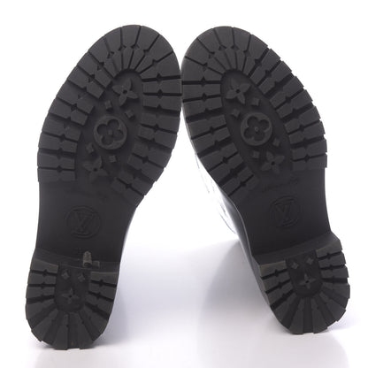 Louis Vuitton Rubber Embossed Monogram Drops Flat Half Boots 39 Black 5 of 7